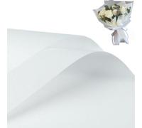 20 Pcs Solid Color Flower Wrapping Paper,Waterproof Floral Bouquet Wrapping Paper,Gift Packaging for Gift Packaging, Flower Shop Bouquet Packaging Wedding Birthday Gift DIY (White)