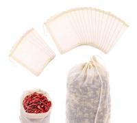 20 Pcs Spice Bags, Reusable Drawstring Cotton Tea Bags Muslin Bag Unbleached Filter Bag Disposable for Loose Tea Spices