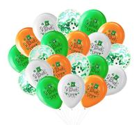20 Pcs St Patrick’s Day Decorations, Green White and Orange Latex Balloons, 12 Inch Large Irish Party Balloon, Lucky Shamrock Themed Decorations for St Patrick’s Day Party Decoration Supplies