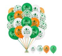 20 Pcs St Patricks Day Decorations,Irish St.Patrick's Party Green Shamrock Orange White Balloons Decoration,Patrick Inflatable Latex Balloon Decorating for Arch Window Lights Centerpieces Props