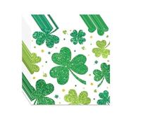 20 Pcs St Patricks Day Napkins - Lucky Green Irish Happy St Patrick’S Day Dessert Serviettes, Green Shamrock Napkins for Birthday, Wedding, Party, Home, Bar & Cocktail Irish Party Supplies