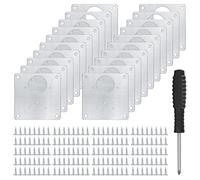 20 Pcs Stainless Steel Cabinet Hinge Repair Plate Kit with 80 Screws & Screwdriver - All-in-One Fix for Loose Kitchen Cupboard Doors