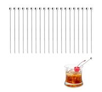 20 Pcs Stainless Steel Cocktail Sticks, Cocktail Picks Reusable Metal, Fruit Sticks, Olive Picks, Appetizer Skewers for Martini, Party, BBQ, Snacks, Finger Foods, Cocktail Garnishes, Elegant Cocktail