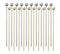 20 PCS Stainless Steel Cocktail Toothpicks, Cocktail Picks for Drinks, Reusable Cocktail Skewers for Drinks, Metal Cocktail Tooth Picks for Appetizers (4.3 Inch)