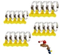 20 PCS Stainless Steel Jubilee Clips Set with Handle Adjustable Hose Clips 10-44mm Range, Garden Hose Clamp, Hose Clamps with Handle for Securing Home Gas Flexible Connections