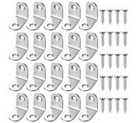 20 Pcs Stainless Steel L Brackets for Shelves, 2.5*2.5*1.6 cm Small Angle Brackets, 90 Degree Corner Brace with 40 Pcs Screws, L Shape Bracket for Shelves Furniture Cabinet Desk