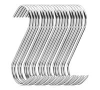 20 Pcs Stainless Steel Meat Hooks, S-Shaped Butcher Hook for Smoking, Drying, Grilling BBQ and Hanging Bacon Sausage Beef Hams Roast Duck Butchering Kitchen Use 15CM/5.9inch Heavy Duty Silver