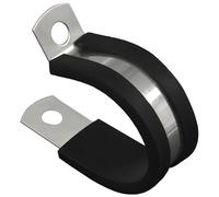 20 PCS Stainless Steel Rubber Cushioned R Shape Clamps,Cable Mounting Hose Pipe Clamps,Rubber Lined P Clips (25mm)