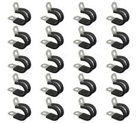 20 PCS Stainless Steel Rubber Cushioned R Shape Clamps,Cable Mounting Hose Pipe Clamps,Rubber Lined P Clips (16mm)