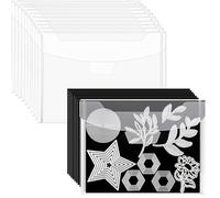 20 PCS Stamp and Die Storage Bag and Rubber Magnetic Sheets,0.5mm Thickeness Magnetic Sheets for Craft Storage,9.4x7inch Clear Craft Die Storage Envelopes with 6 Sheets Label Stickers Arts Crafts