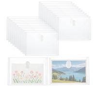 20 Pcs Stamp and Die Storage Pockets, Plastic Envelopes with Snap Closure, Waterproof Clear Envelope Pouch for Sticker Organizer Receipt Holder Photo Storage Folders (4" x 6")