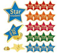 20 Pcs Star Student Enamel Pins Bulk End of Term Gifts for Students