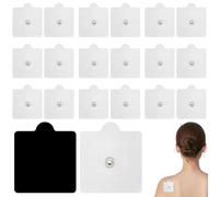 20 PCS Sticky Pads Replacement for Tens with 3.5mm Stud Connection (5 * 5cm) Compatible with Sanitas Boots Beurer Kinetik Machine for Pain Treatment, Muscle Growth, Toning and Massage (White)