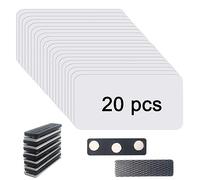 20 pcs Sublimation Name Tags Blank Name Tag Magnetic Name Tags with Magnetic Backing Locker White Round Corners, 1.5 x 3 Inch Metallic Aluminium Name Badges for Personalized Office School Supplies