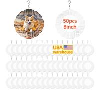 20 Pcs Sublimation Wind Spinner Blanks 8 Inch Bulk Aluminum Metal USA Warehouse Sublimation Blanks Product Outdoor Garden Decoration for Heat Press Transfer Sublimation Blank Wind Spinners DIY Gift