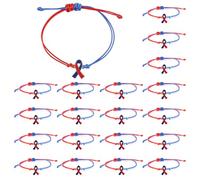 20 Pcs Suicide Prevention Awareness Bracelet Inspirational Bracelets Braided Bracelets Suicide Prevention Awareness Inspirational Favor for Women Men (blue+purple)