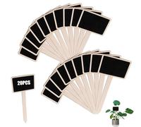 20 Pcs T-Type Plant Labels,Wooden Plant Labels for Outdoor Plants,Mini Garden Plants Marker,Rectangular Chalkboard Garden Stakes Tags,for Outdoor Indoor Potted Seed Vegetables Flowers