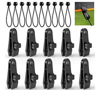 20 PCS Tarp Clips with Ball Bungee Cords 6 Inch,Tarp Clamps Heavy Duty Lock Grip Tent Clips Thumb Screw for Securing Pool Cover,RV Awning Cover,Banners,Tents,Tarpaulin, Caravan Canopies