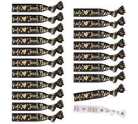 20 Pcs Team Bride Hen Party Wristbands Sets Hen Party Accessories 1 White Bridal Wristband 19 Black Bridesmaids Wristbands for Wedding Hen Party Decorations