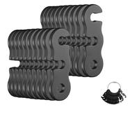 20 PCS Tent Guide Lines Tensioners S-Shaped Aluminum Alloy Wind Rope Buckle for Hiking Backpacking Picnic Shelter Shade Canopy Outdoor Black