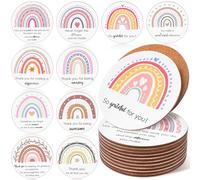 20 Pcs Thank You Gifts Employee Appreciation Coasters Gifts, Inspirational Personalised Absorbent Coasters with Fiber Cork Base for Colleagues Employee Teacher Nurses Volunteer Bulk Gift