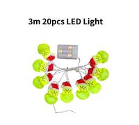 (20 Pcs) The Grinch Christmas Tree Decorative Lamp Warm White Light Festive Decoration