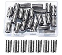 20 Pcs Thread Inserts Kit, Thread Reducer M8 to M6, Male Female Reducing Nut Repair Tool, Inner M6*1.0/Outer M8*1.25, Self Tapping Threaded Insert Stainless Steel for Furniture Automobiles