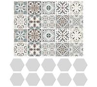 20 Pcs Tile Stickers, 10 Pcs Hexagon Mirror Stickers, Self-Adhesive Wall Stickers, Kitchen Bathroom Tile Stickers, Home Decoration