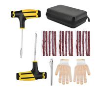 20 PCS Tire Repair Kit, Bike Tire Punctures Repair Tool,T-Handle Tire Repair Tools with 15 Rubber Strings to Fix Punctures and Plug Flats, Essential Tire Repair Set for Car Truck Motorcycle ATV UTV