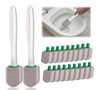 20 Pcs Toilet Pumice Cleaning Stone Set with 2 Handles Replaceable Pumice Stones for Toilet for Hard Water Stains Limescale & Toilet Bowl Rings (Gray)