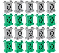 20 Pcs Train Bridge Pier Track Multi Level Support Risers Level BlocksWooden Train Suspension Bridges Support Accessories Compatible with All Major Brands, 2 Colors