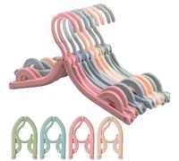 20 Pcs Travel Hangers Foldable Travel Coat Hangers, 4 Colors Portable Folding Hanger, Plastic Journey Accessories Essentials Clothes Rack for Tripping Camping Flying RV Cruises Suitcase