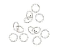 20 Pcs Trigger Metal Spring O Rings, Silver Zinc Alloy Snap Clips with Jump Rings, Trigger Spring Keyrings Buckle for Bag Purse Handbag Strap Craft, Jewelry Making