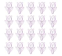 20 Pcs Tulips Shape Planner Clip Bookmarks Holders Creative Paperclip Metal Decorative Paper Clips for Home School Metal Decorative Paper Clips