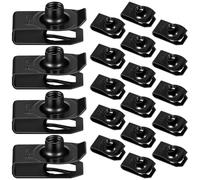 20 Pcs U Shaped Iron Car Mud Flap Fastening Clip Black