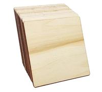 20 Pcs Unfinished Wood Pieces, 5 x 5 Inch Blank Natural Slices Wood Square for DIY Crafts Painting, Scrabble Tiles, Coasters, Decoration