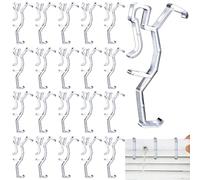 20 Pcs Valance Clips, 2.5'' Clear Window Blind Hidden Clip Valance Blind Clip for Horizontal Faux Mini Wood Blinds, Transparent Plastic Hidden Retainer Holder Clips with 64 mm in Width Retainer Holder