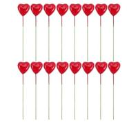 20 Pcs Valentines Heart Cupcake Toppers Red Foam DIY Insert | Heart Cupcake Picks, Romantic Cupcake Toppers, Vibrant Red Heart Shape Accent for Cakes and Pastries Random Color