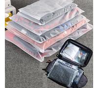 (20 pcs Value Pack) Travel Luggage Organizer Bags, Assorted Sizes, 4Mil Resealable Slider Zip Plastic Clothing Packaging Bags, Frosted Travel/Home Storage and organizing Bags/Pouches, Space Saver Bag