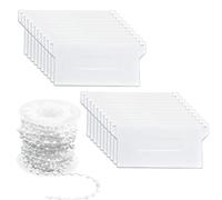 20 Pcs Vertical Blind Weights and Chains 10m, Replacement Bottom Slats Spares 89 mm/ 3.5 Inches, Chain for Home Office Vertical Blinds Accessories, White