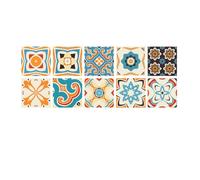 20 PCS Wall Sticker Tile Stickers,Retro Color,Mexican Style,Mural Wallpaper Self Adhesive Tile Sticker Flooring Sticker Wall Decals for Home Wall Backsplash,15x15cm