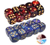 20 PCS Warhammer Dice,Warhammer 40k Dice Set,16mm 6 Sided Dice Set for Playing Board Games Math Learning(Blue And Red)