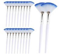 20 Pcs White and Blue Facial Fan Brushes Soft Mask Applicator Brush Set Esthetician Makeup Beauty Tool for Mud, Cream, Glycolic Peel, Chemical Peels
