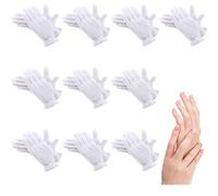 20 Pcs White Cotton Gloves for Eczema, Dry Hands, Moisturizing, Inspection