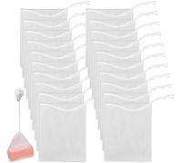 20 Pcs White Exfoliating Mesh Soap Saver Pouch Bag Soap Handmade Soap Bubble Net with Drawstring Mesh Foaming Net Soap Sack Bags for Bath and Bathing Accessories