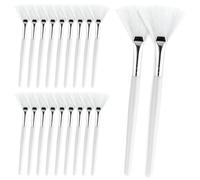 20 Pcs White Facial Fan Brushes Soft Mask Applicator Brush Set Esthetician Makeup Beauty Tool for Mud, Cream, Glycolic Peel, Chemical Peels