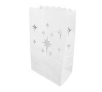 20 PCS White Luminary Candle Bags, Star Pattern Flame Resistant Halloween Candle Bags, Paper Lantern Bags for Garden Parties, Wedding Party, Thanksgiving, Valentine's Day