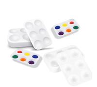 20 PCS White Plastic Paint Tray Palettes 6 Well Rectangular Watercolor Oil Palette, Paint Trays for Kids, Adult, Student Artist Craft Palettes,Painting Party, DIY Craf