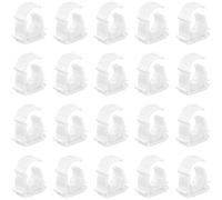 20 PCS White Plastic Water Pipe Clamps,Snap-On Single Tube Clips (16mm Inner Diameter)