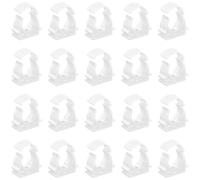 20 PCS White Plastic Water Pipe Clamps,Snap-On Single Tube Clips (20mm Inner Diameter)